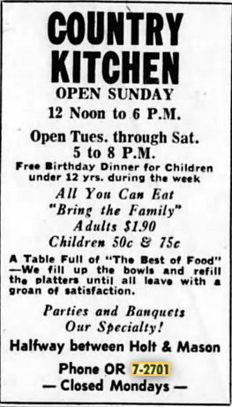 The Country Kitchen - Nov 1964 (newer photo)